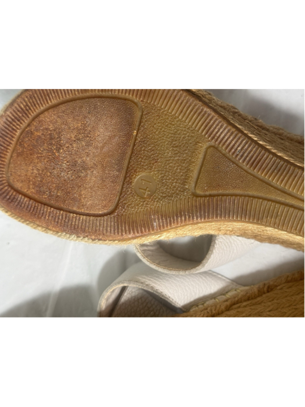 Burberry EU Size 41 Nova Check Espadrille Wedge Sandals shoes white - Picture 7 of 16